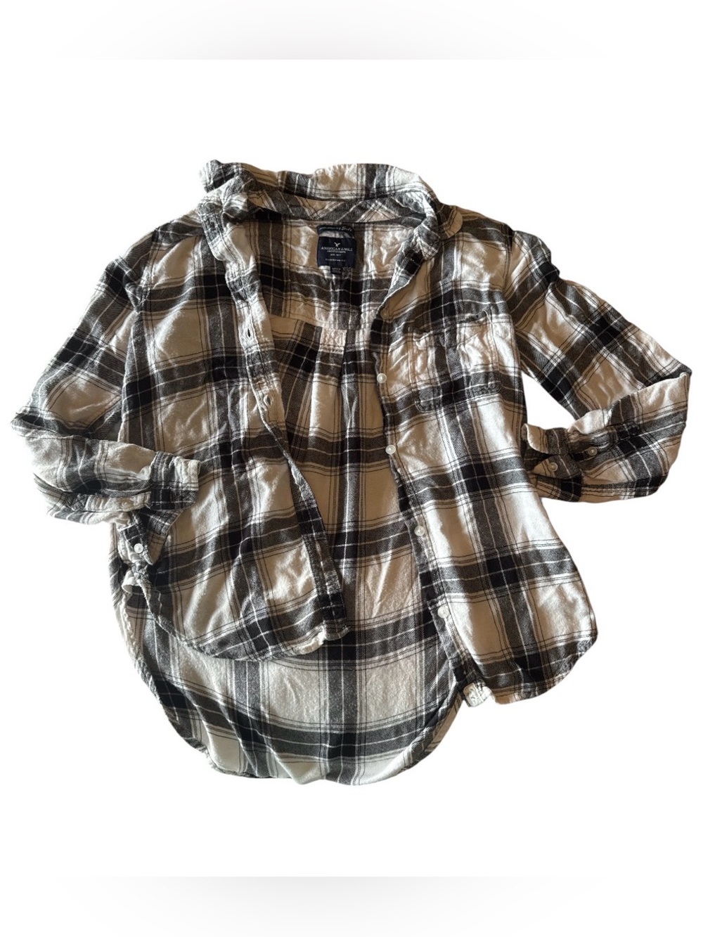 American Eagle Outfitters Black and White Plaid Shirt